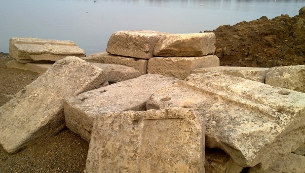 Ruínas da tumba em Anfípolis