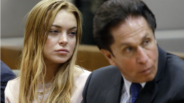Lindsay Lohan durante julgamento que aconteceu em Los Angeles em 18 de março
