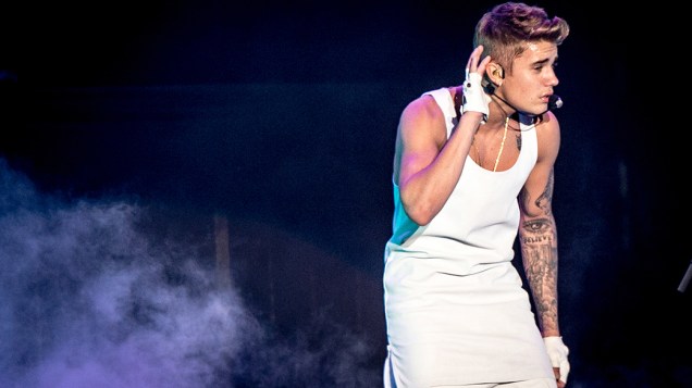 <p>Justin Bieber durante apresentação em São Paulo, na Arena Anhembi</p>