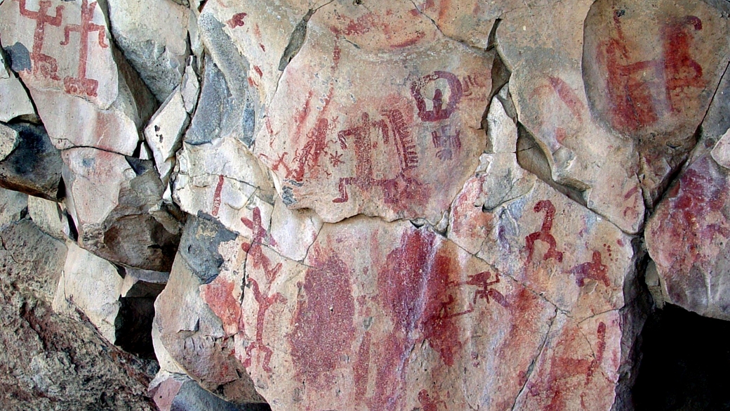 Uma das 3 mil pinturas rupestres encontradas no estado de Guanajuato, no México