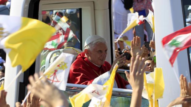 Papa Bento XVI durante visita ao Líbano no dia 16 de setembro de 2012
