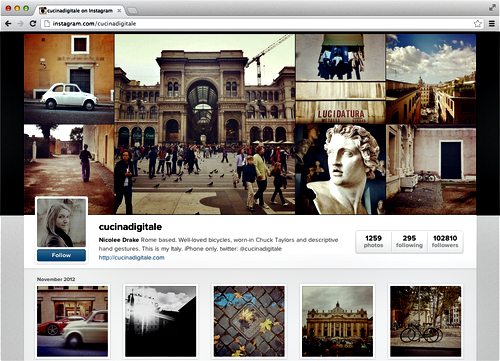 Nova interface web do Instagram para perfis de usuários