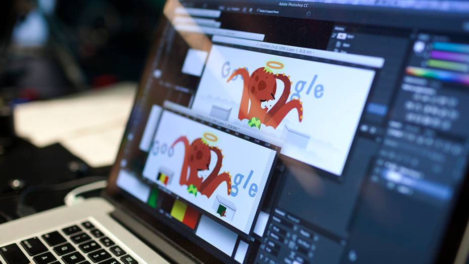 Processo de produção de um doodler no Google, em São Paulo