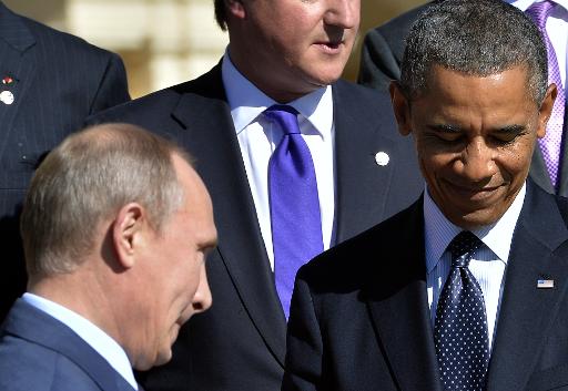Obama ao lado Vladimir Putin durante reunião do G20. Os dois países divergem sobre a crise síria
