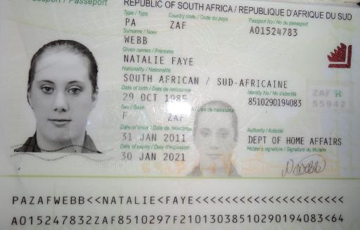 Fotografia do passaporte falso da britânica Samantha Lewthwaite, apelidada de "viúva branca"