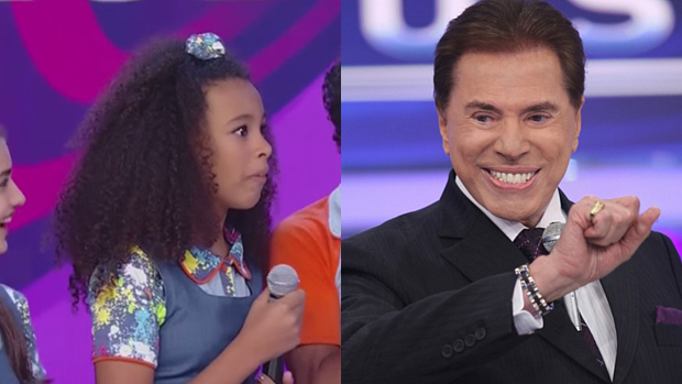 A atriz Julia Olliver, de Chiquititas, e Silvio Santos