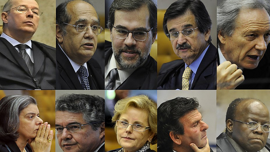 Ministros do Supremo Tribunal Federal (STF) durante sessão do julgamento do mensalão