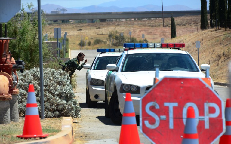 Fronteira entre os Estados Unidos e o México, próxima de Murrieta, na Califórnia