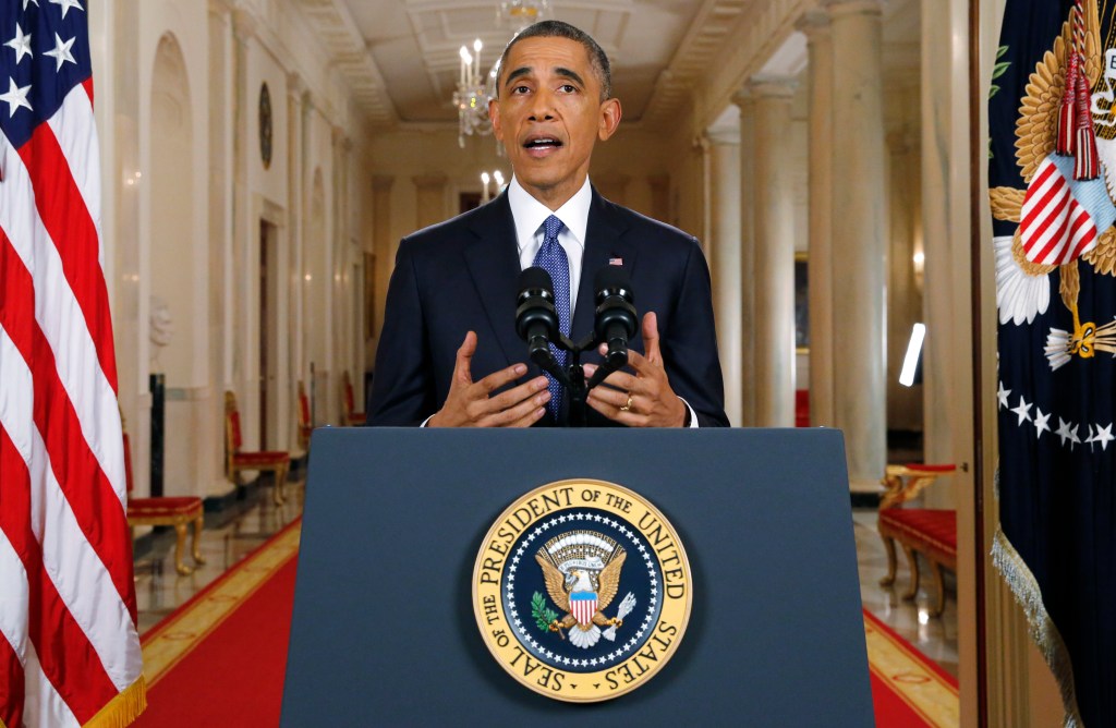 O presidente Barack Obama discursa na Casa Branca