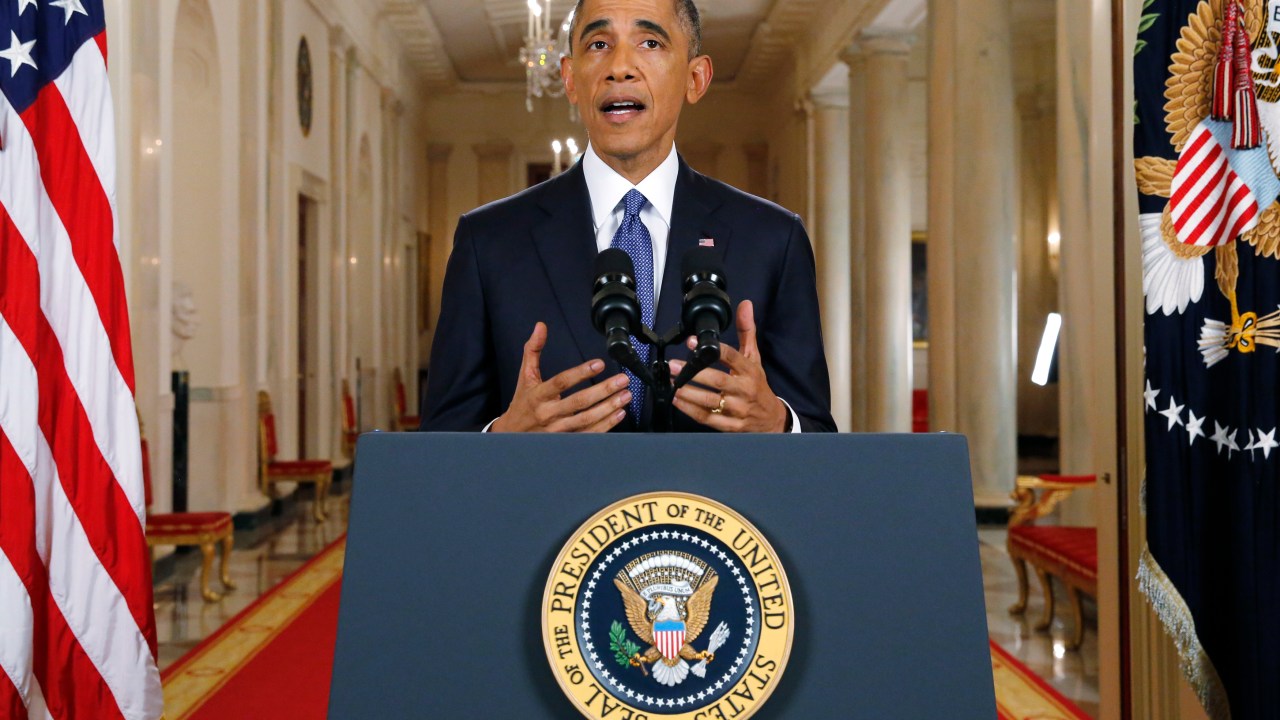 O presidente Barack Obama discursa na Casa Branca