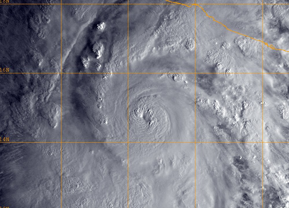 Vista aérea do furacão Patrícia