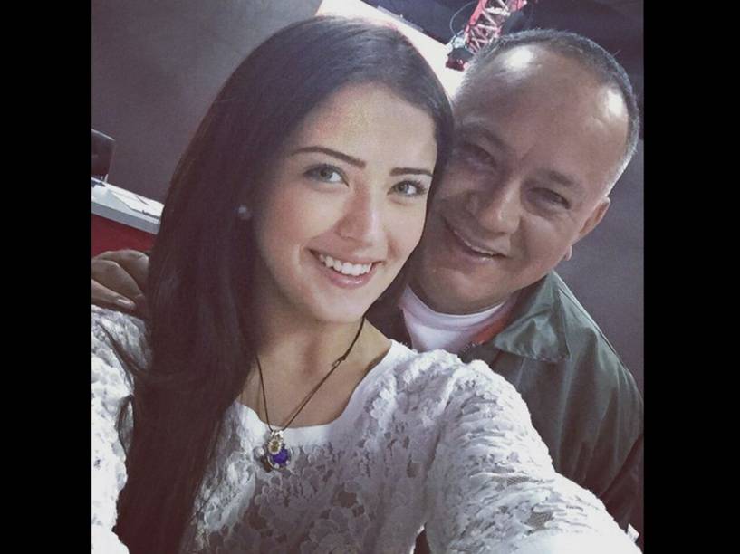 Daniella Cabello e o seu pai, o deputado venezuelano Diosdado Cabello