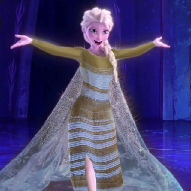 <p>O vestido azul de Elsa foi substituído pela versão branca e dourada </p>