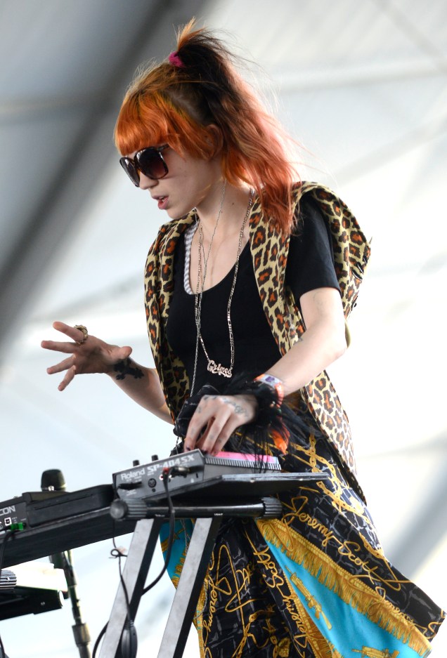 Grimes, cantora e produtora canadense de 27 anos, no festival Coachella de 2013