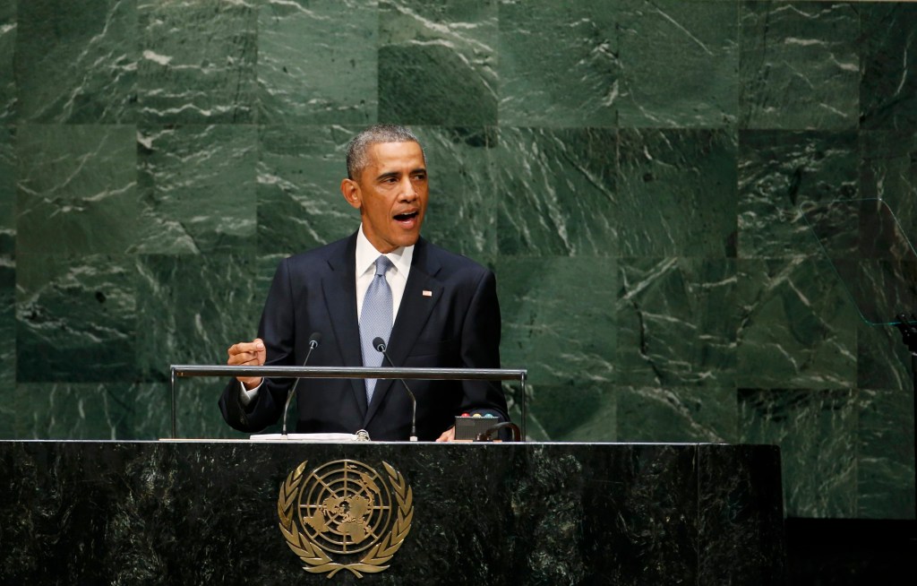 O presidente Barack Obama durante discurso na 69ª sessão da Assembleia Geral da ONU, em Nova York