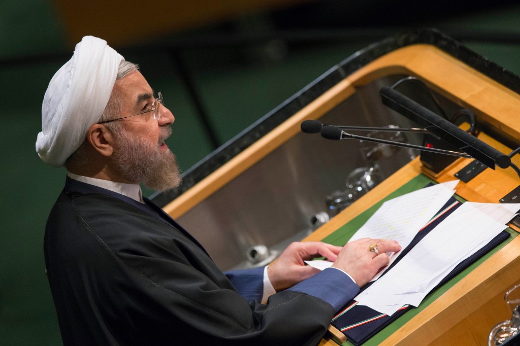 O presidente do Irã, Hassan Rohani, discursa na 69ª Assembleia Geral das Nações Unidas, em Nova York