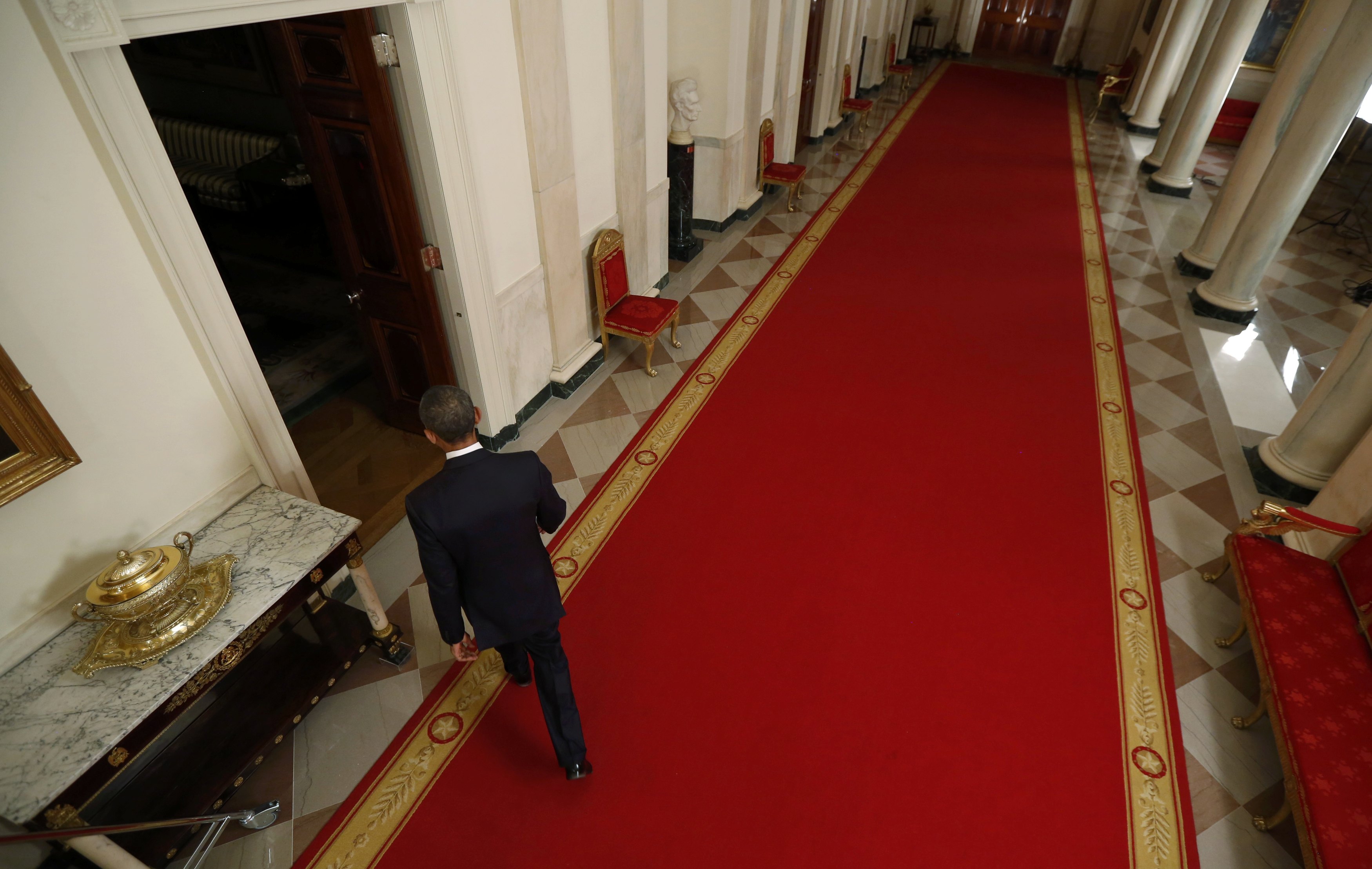 O presidente Barack Obama depois de discurso na Casa Branca sobre reforma imigratória