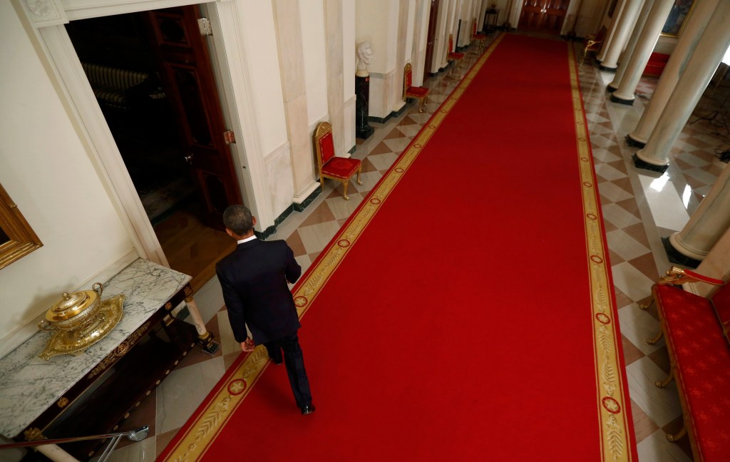 O presidente Barack Obama depois de discurso na Casa Branca sobre reforma imigratória