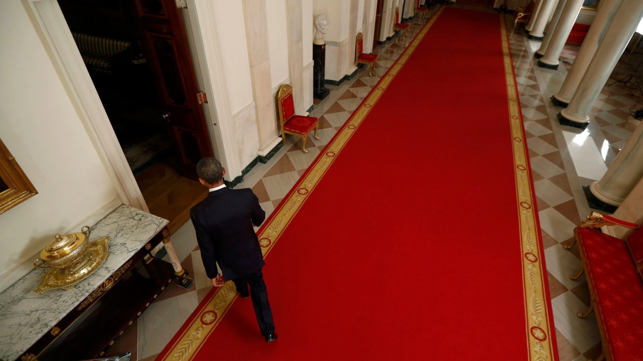 O presidente Barack Obama depois de discurso na Casa Branca sobre reforma imigratória