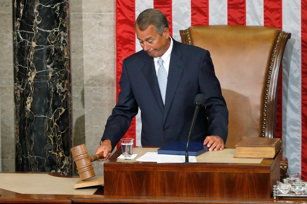 O republicano John Boehner foi eleito para seu terceiro mandato como presidente da Câmara dos Deputados dos Estados Unidos