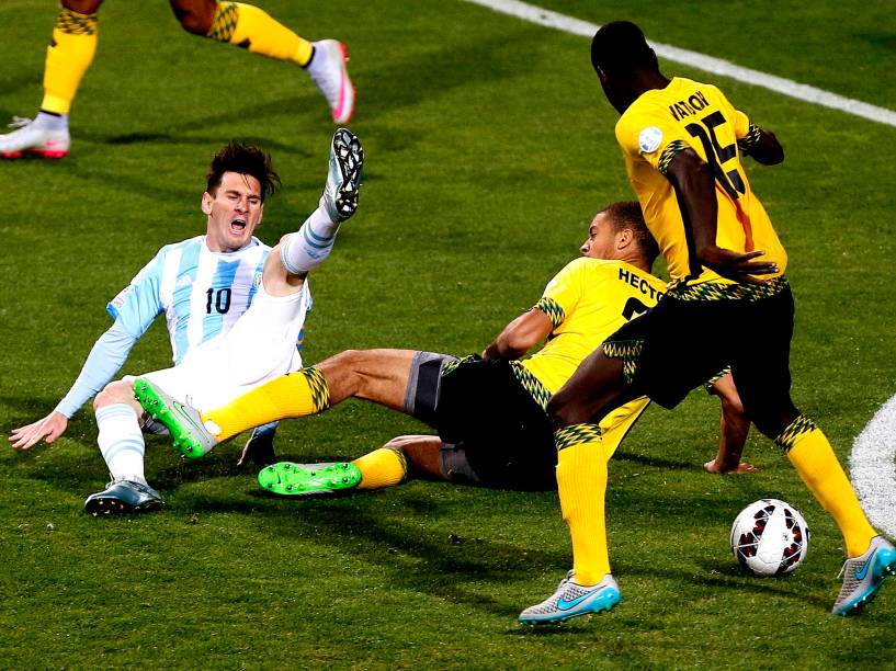  Lionel Messi da Argentina durante partida entre Argentina e Jamaica, válida pela terceira rodada da primeira fase do grupo B da Copa América 2015, realizada no Estádio Sausalito