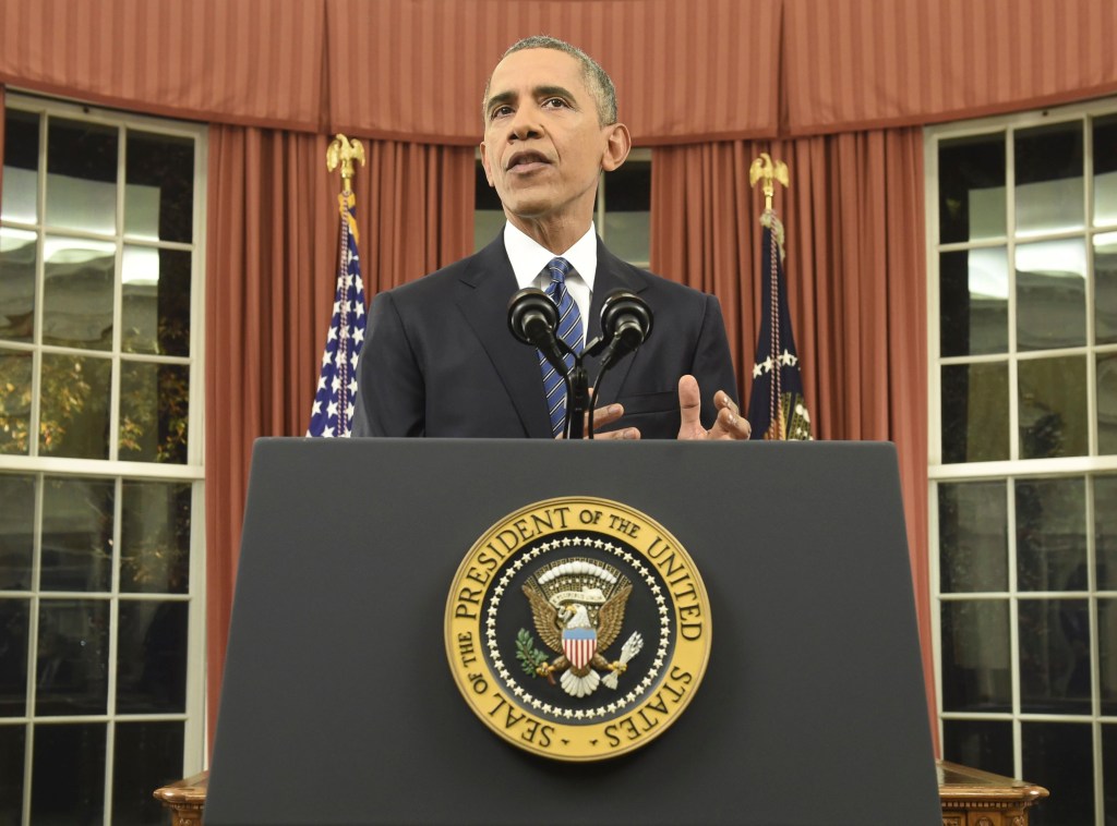 O presidente americano, Barack Obama, em pronunciamento no Salão Oval da Casa Branca