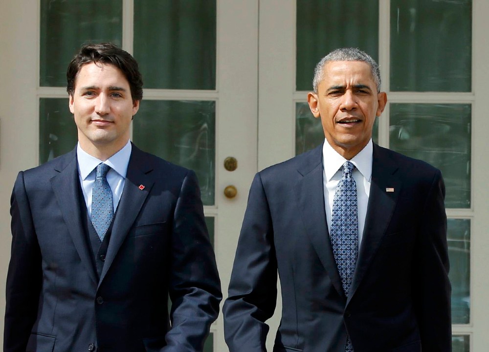 O primeiro-ministro canadense, Justin Trudeua e Barack Obama