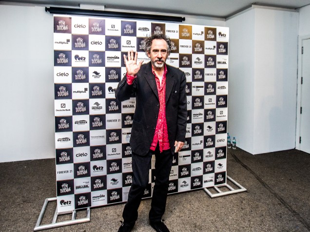 Coletiva de imprensa com Tim Burton, na estreia de sua exposição, no Museu da Imagem e do Som (MIS), em São Paulo, nesta quarta-feira (10)