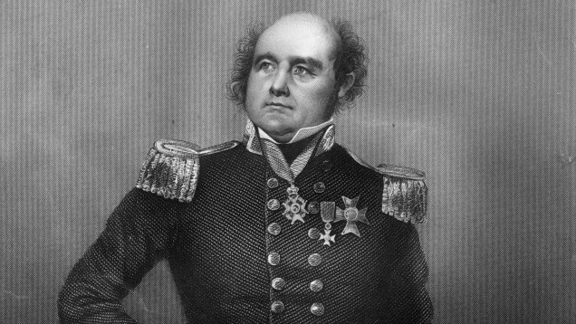 O explorador britânico Sir John Franklin é retratado em uma gravura de 1810