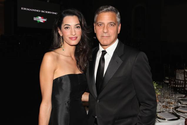 George Clooney e Amal Alamuddin no Celebrity Fight Night