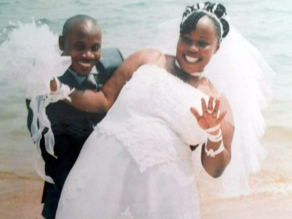 Noela Rukundo no dia de seu casamento