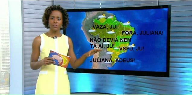 Juliana foi a mais votada para deixar o BBB16 nas cinco regiões brasileiras. Na Internet, sua eliminação virou meme com a moça do tempo da Globo, Maju Coutinho