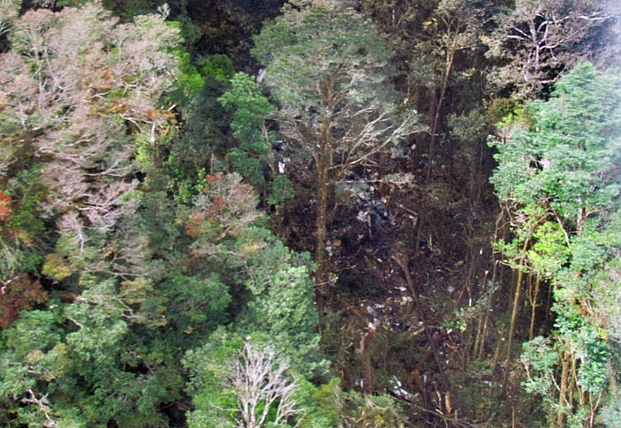 Imagem aérea divulgada pelas autoridades da Indonésia mostra local da queda