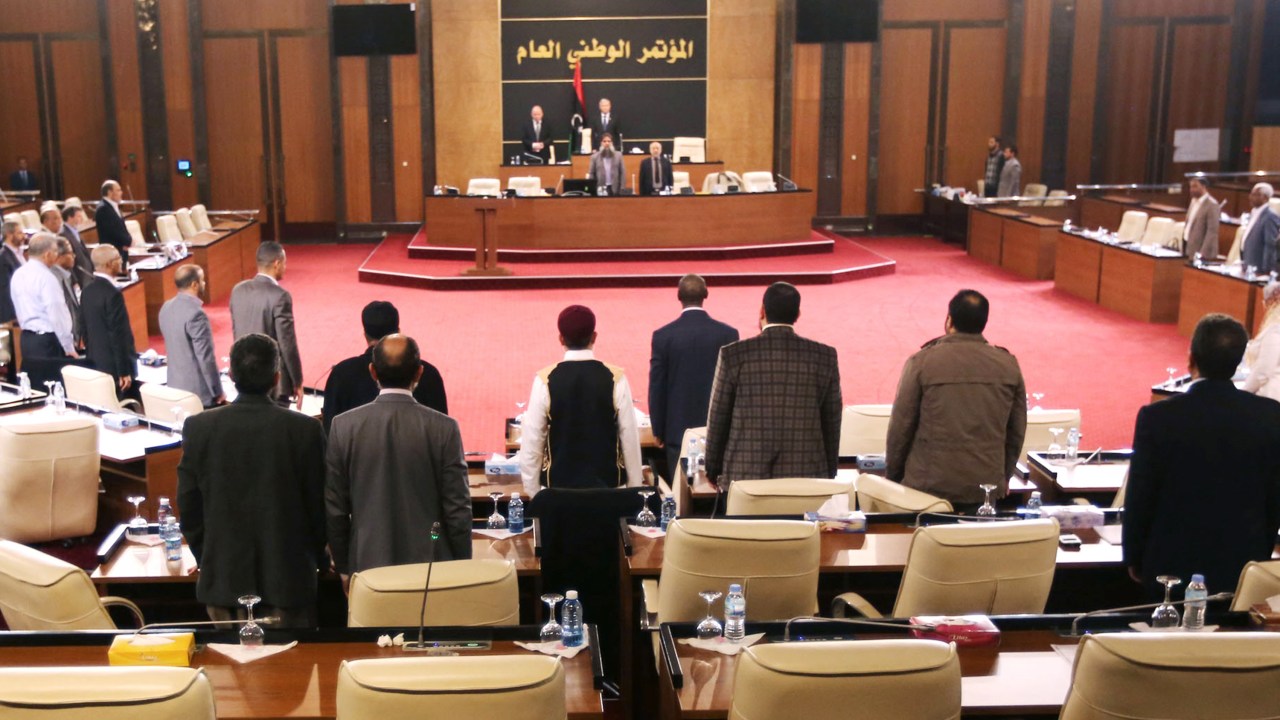 Políticos no Congresso Nacional Geral em Trípoli