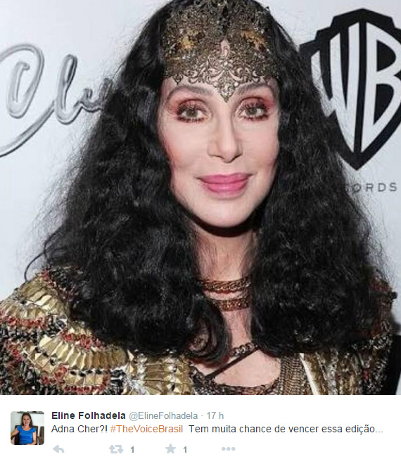 O visual de Adna Souza foi comparado ao da cantora Cher