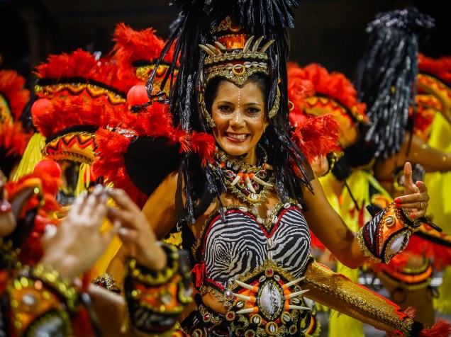 Desfile da Escola de Samba Águia de Ouro válida pelo Grupo Especial, no Sambódromo do Anhembi em São Paulo (SP), neste sábado (06)