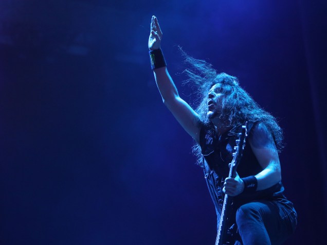 Show da banda americana Anthrax abre a apresentação dos britânicos do Iron Maiden em São Paulo