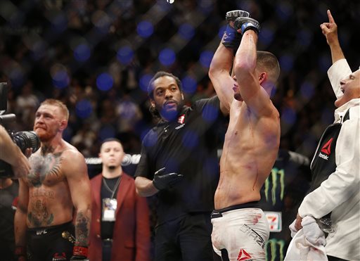 No UFC 196, o americano Nate Diaz venceu o irlandês Conor McGregor
