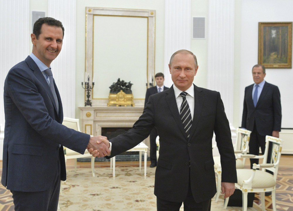O ditador sírio Bashar Assad e o presidente russo Vladimir Putin encontram-se em Moscou