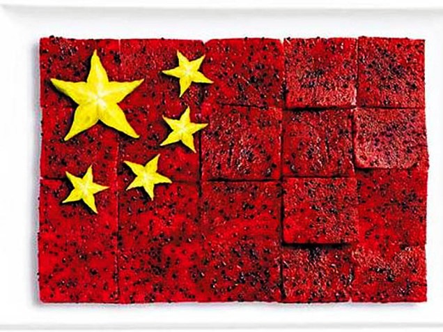 Bandeira da China: Fruta-do-dragão e carambola