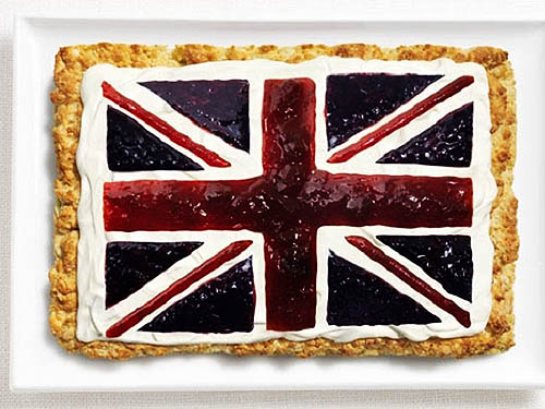 Bandeira do Reino Unido: Bolinho, creme e geleias
