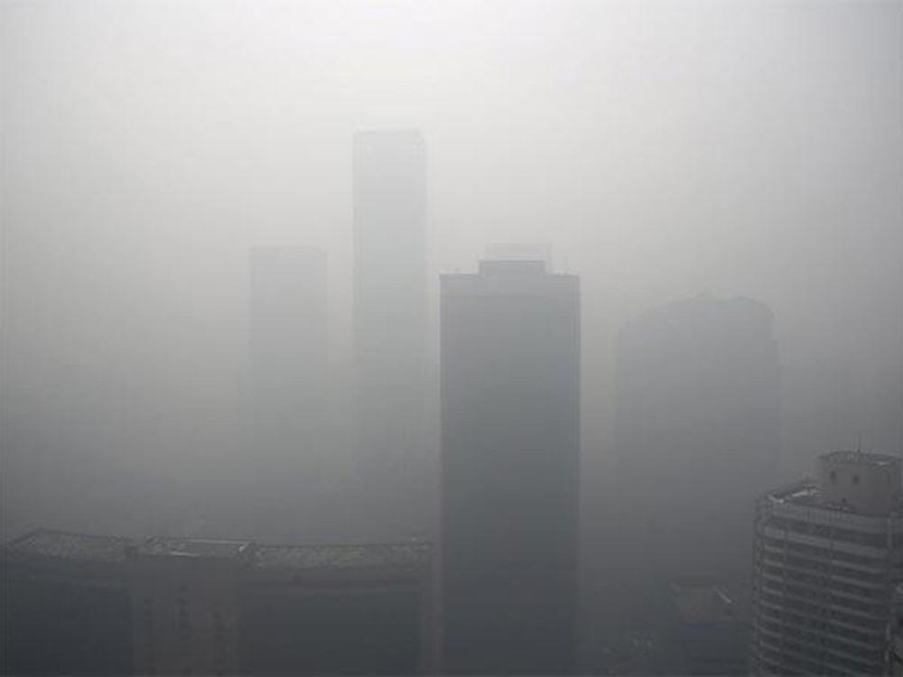 Alta concentração de poluição em Pequim, na China