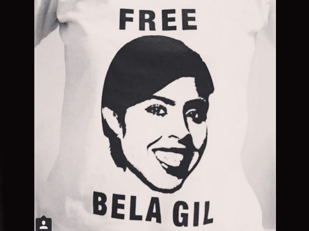 Detalhe da camiseta feita em apoio a Bela Gil -- e ao direito de ser chata