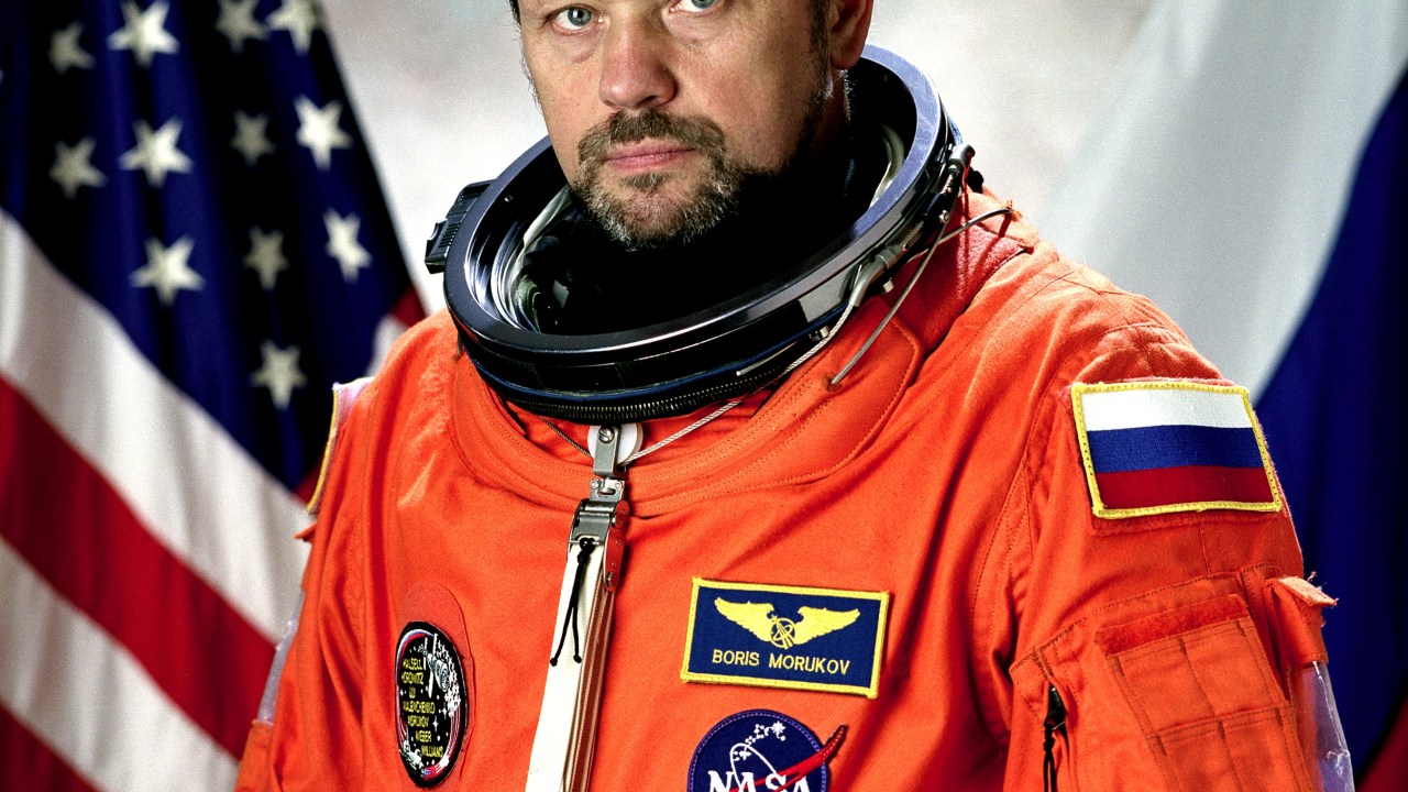 O cosmonauta Boris V. Morukov, do Instituto de Patologias Médico-Biológicas de Moscou