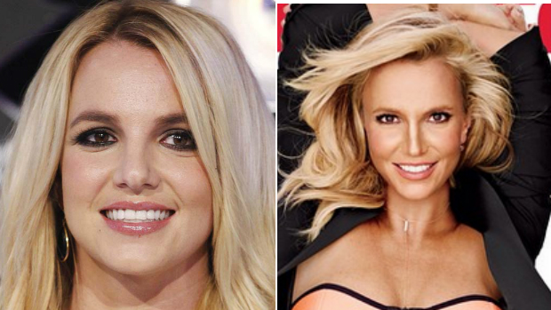 Britney Spears durante cerimônia do VMA e na capa da revista Womens Health