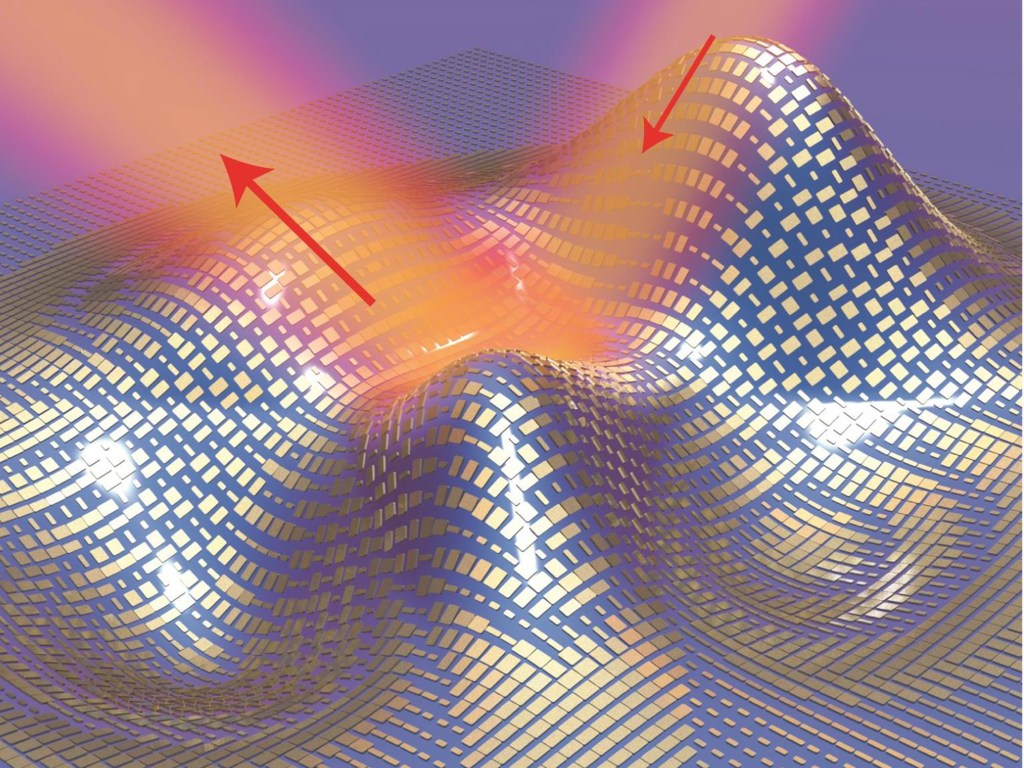 Ilustração que simula o manto da invisibilidade criada pelos cientistas da Universidade da Califórnia em Berkeley, nos Estados Unidos. O estudo ganhou a capa da revista 'Science' desta quinta-feira (18)