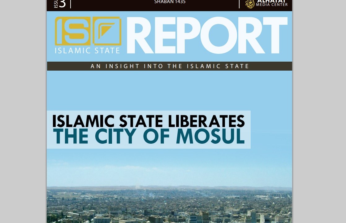 Capa de um dos exemplares da revista editada pelo Estado Islâmico do Iraque e do Levante (EIIL)