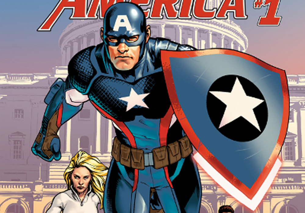 Capa da primeira edição da nova série em quadrinhos do Capitão América