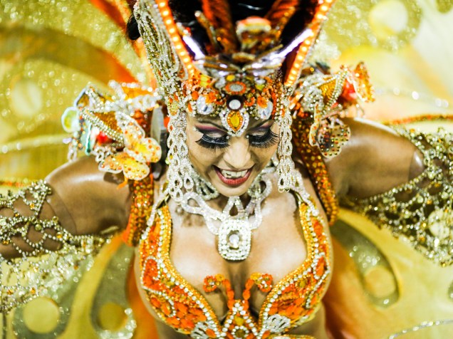 Musa da Unidos da Tijuca. A escola fecha a primeira noite de desfiles do grupo especial do Carnaval carioca
