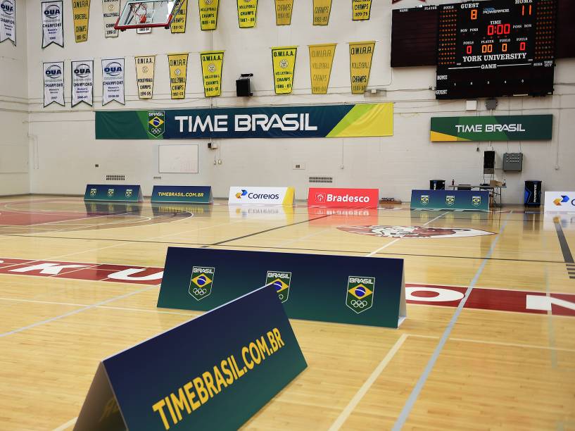 O espaço de treinos do basquete do Time Brasil, situado nas instalações da Universidade de York